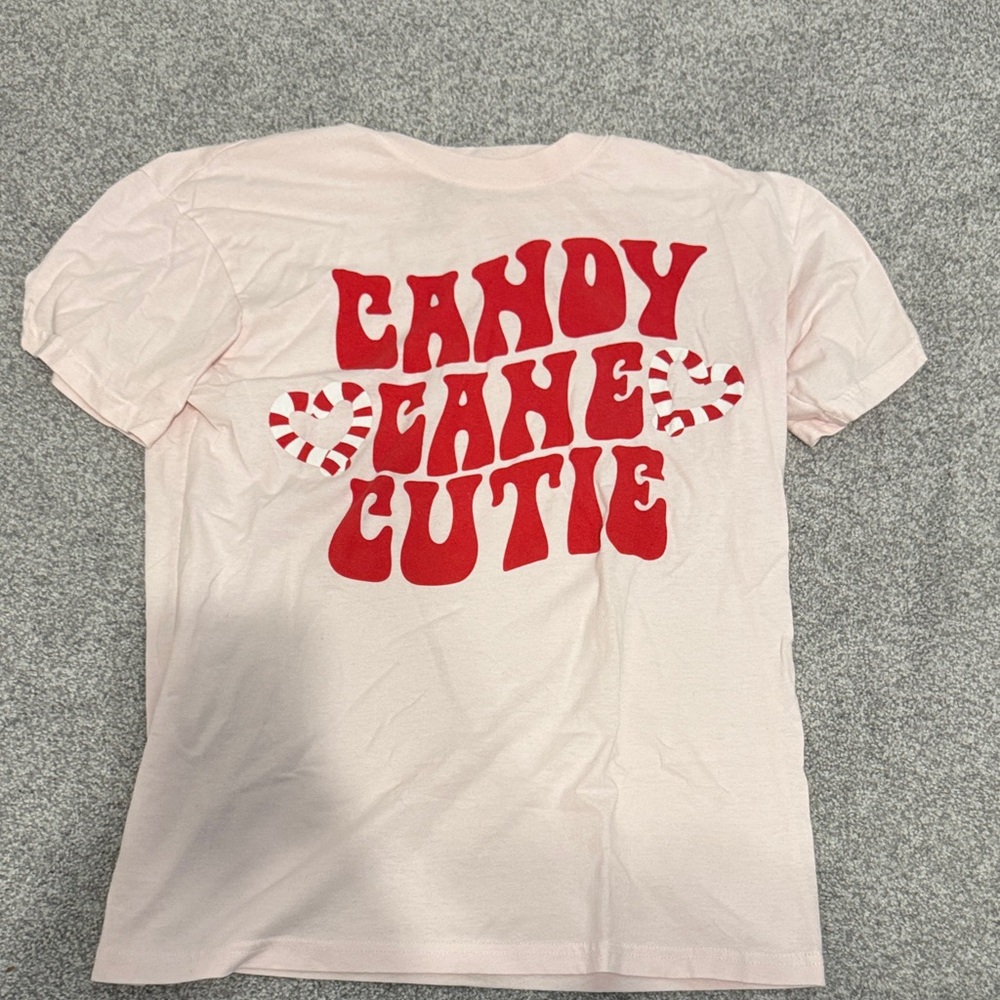 Candy Cane Cutie Pink Graphic Tee - Women’s